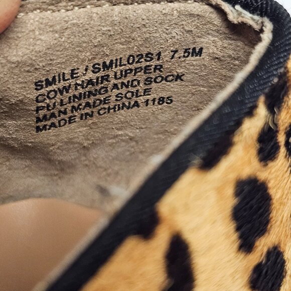 Cow Hair Real Fur Steve Madden Womens Cheetah Leopard Slip On Shoes SMILE 7.5 - Picture 16 of 16